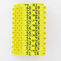 Oormerk Primaflex no. 0 genummerd geel serie 50 stuks