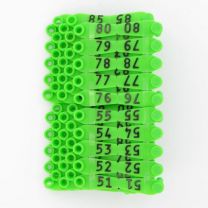Oormerk Primaflex no. 0 genummerd groen serie 50stuks